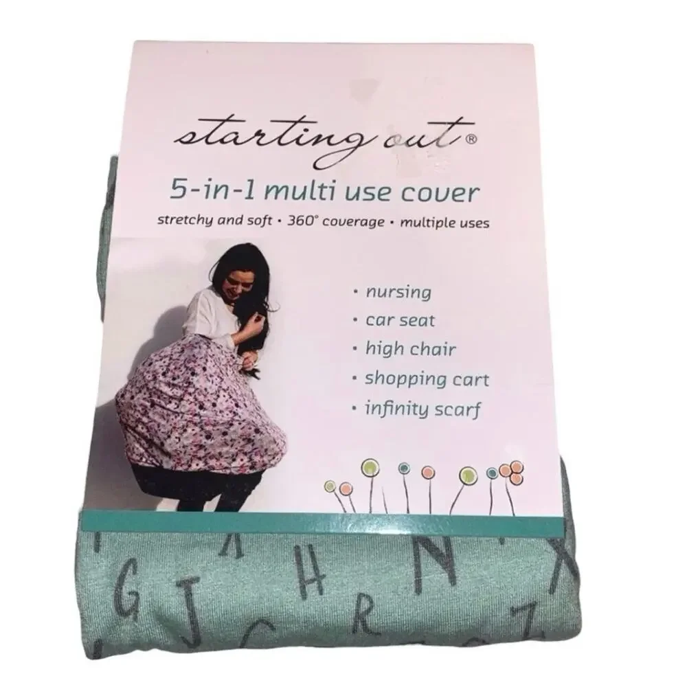 Starting‎ Out 5-in-1 Multi Use Nursing Cover Car Seat Cover Alphabet Print NWT